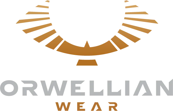 The vertical version of the official OrwellianWear Logo.