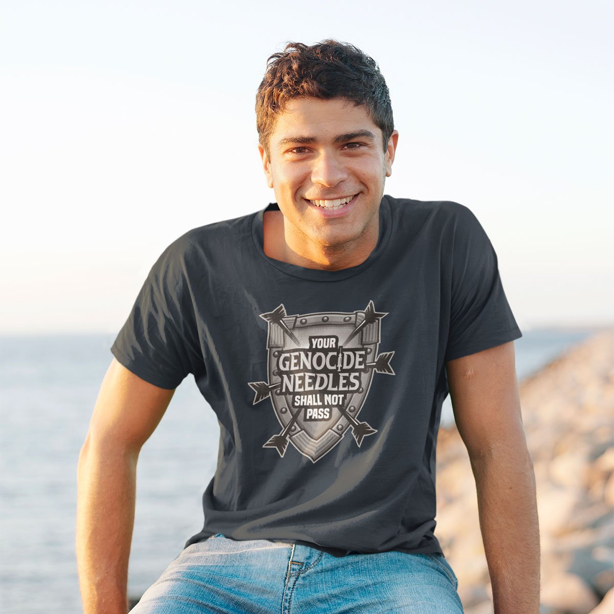 The Defender Tshirt in action