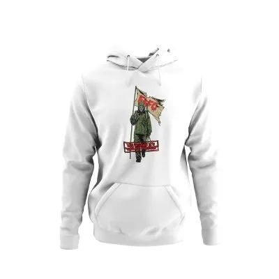 The Safe and Effective, white hoodie by OrwellianWear