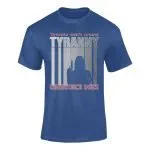Tyranny of Obedience, royal-blue t-shirt by OrwellianWear