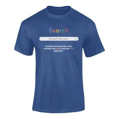 Who Is Seth Rich, royal-blue t-shirt by OrwellianWear